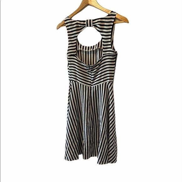 LOVELY GIRL Black&White Striped Cut Out Mini Dress - Picture 2 of 9